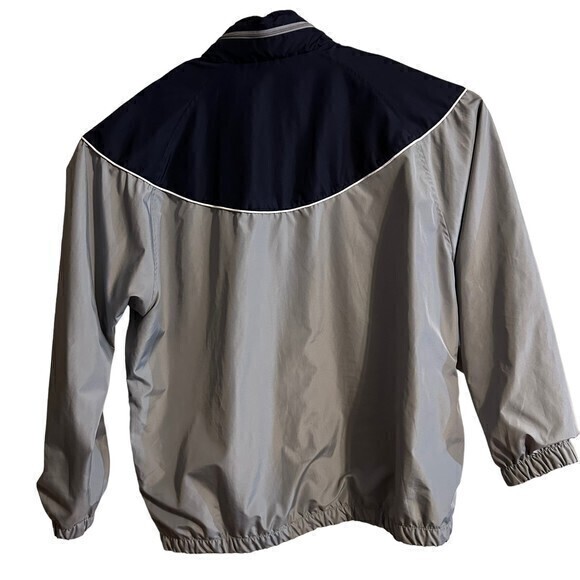 MTA Sport Windbreaker Jacket Black Size Large Full Zip Gray - Picture 3 of 6